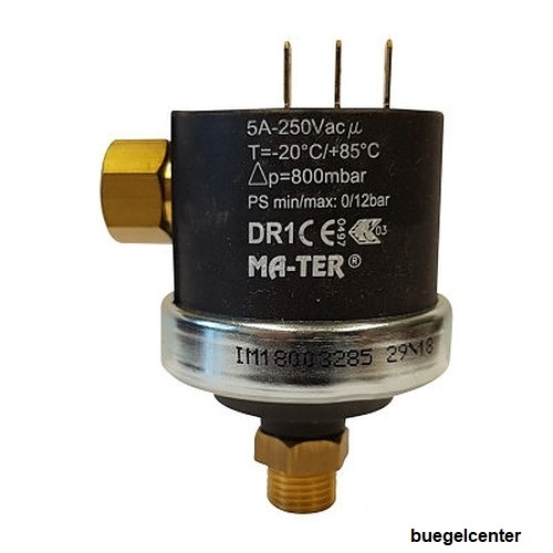 Differenzdruckschalter Mater DR1 G1/4 Zoll 5A 250V Voreinstellung 50mbar