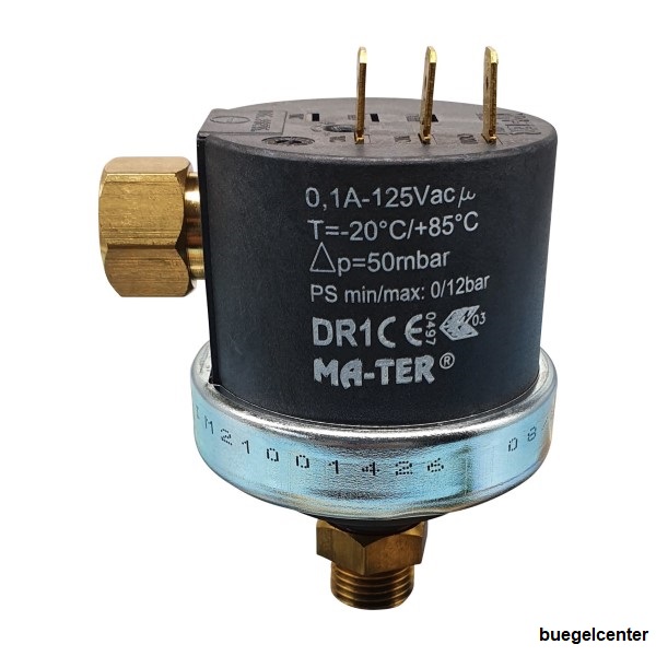 Mater-Differenzdruckschalter-50mbar Differenzdruckschalter Mater DR1, G1/4",  50mbar, max 125V/AC oder DR1 max 250V