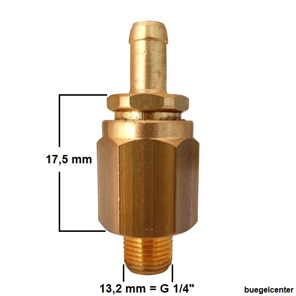 Rueckschlagventil_G1_4 Rückschlagventil G1/4" mit Schlauchanschluss, bis 5,5bar