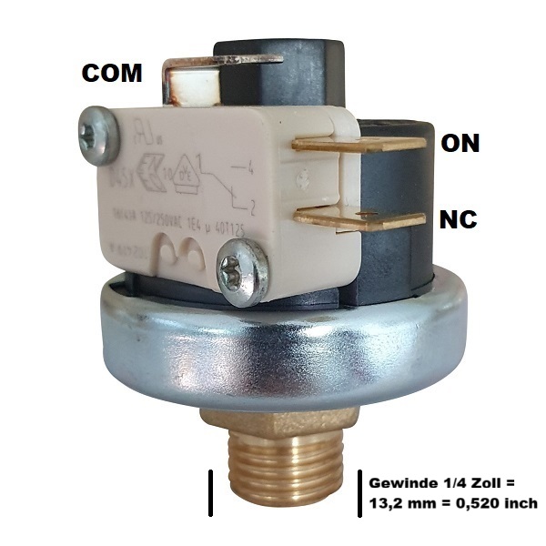 Mater pressure switch GP110 0.5-10bar G1/4 inch preset 4.6bar