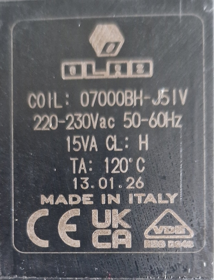 OLAB 7000 Magnetventil 2/2 Wege G1/8 Zoll 230V/15VA, 24V/AC, 24V/DC Olab 6376 Magnetventil