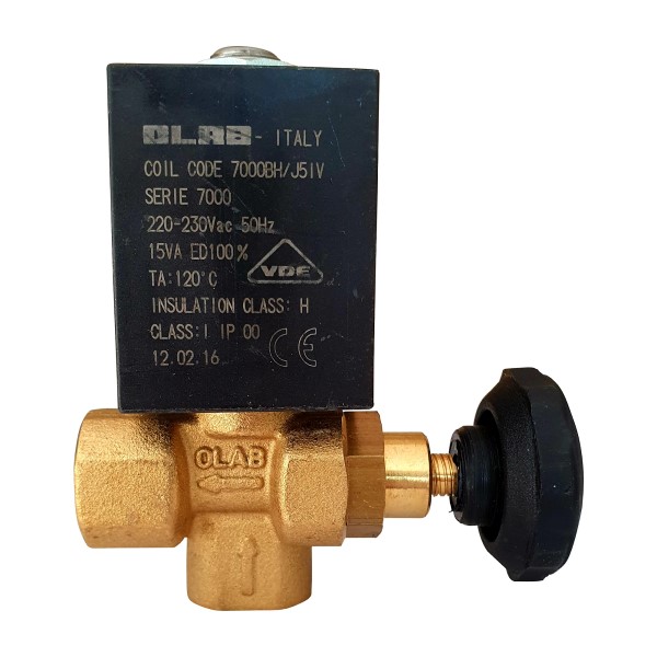 OLAB 7000 Magnetventil 2 Wege 1/4 Zoll 230V für Astoria-Cma Gloria-AEP  Wega Kaffeemaschine